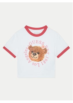 Guess T-Shirt J5RI41 K6YW4 Biały Regular Fit ze sklepu MODIVO w kategorii Bluzki dziewczęce - zdjęcie 177353581