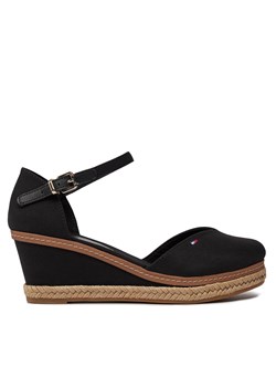 Espadryle Tommy Hilfiger Basic Close Toe Mid Wedge FW0FW04787 Czarny ze sklepu eobuwie.pl w kategorii Espadryle damskie - zdjęcie 177384860