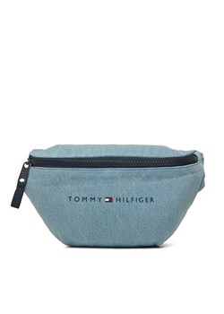 Saszetka nerka Tommy Hilfiger Th Essential Denim Bumbag AU0AU01976 Niebieski ze sklepu eobuwie.pl w kategorii Nerki - zdjęcie 177385592