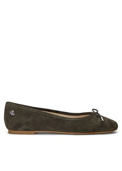 Baleriny Lauren Ralph Lauren 802943066002 Zielony ze sklepu eobuwie.pl w kategorii Balerinki - zdjęcie 177387950