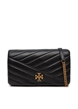 Torebka Tory Burch Kira Chevron 156553 Czarny ze sklepu eobuwie.pl w kategorii Kopertówki - zdjęcie 177388352