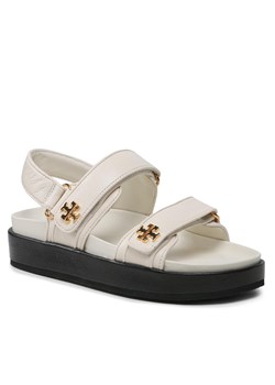 Sandały Tory Burch Kira Sport Sandal Calf Leather 144328 Écru ze sklepu eobuwie.pl w kategorii Sandały damskie - zdjęcie 177389193