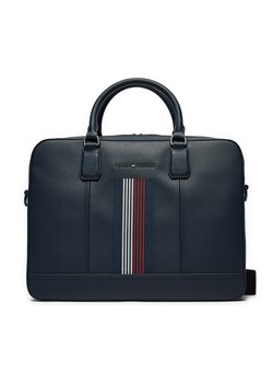 Torba na laptopa Tommy Hilfiger Coated Canvas Computer Bag AM0AM12492 Granatowy ze sklepu eobuwie.pl w kategorii Torby na laptopa - zdjęcie 177391382