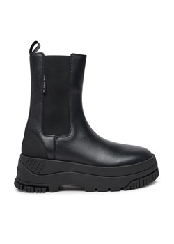 Sztyblety Tommy Jeans Tjw Chelsea Flatform Boot EN0EN02597 Czarny ze sklepu eobuwie.pl w kategorii Botki - zdjęcie 177394113