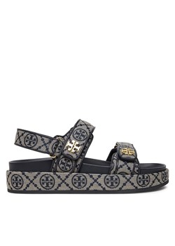 Sandały Tory Burch T Monogram Kira Sport 155154 Szary ze sklepu eobuwie.pl w kategorii Sandały damskie - zdjęcie 177394981