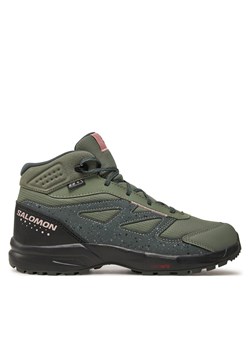 Trekkingi Salomon Outway Mid Climasalomon™ Waterproof L47561700 Zielony ze sklepu eobuwie.pl w kategorii Buty trekkingowe dziecięce - zdjęcie 177400373