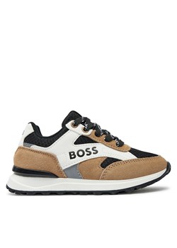 Sneakersy Boss J51322 M Beżowy ze sklepu eobuwie.pl w kategorii Buty sportowe dziecięce - zdjęcie 177401522