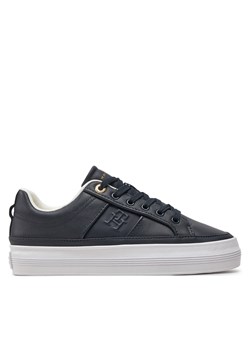 Sneakersy Tommy Hilfiger Essential Vulc Sneaker Monogram FW0FW07945 Granatowy ze sklepu eobuwie.pl w kategorii Buty sportowe damskie - zdjęcie 177405382