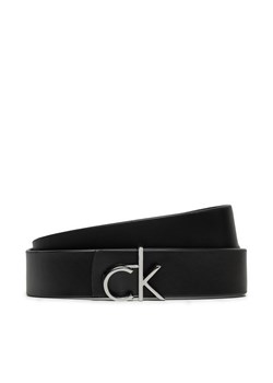 Pasek Damski Calvin Klein Ck Logo Reversible Belt 3.0 K60K613074 Czarny ze sklepu eobuwie.pl w kategorii Paski damskie - zdjęcie 177410302