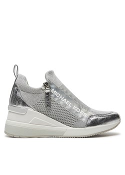 Sneakersy MICHAEL Michael Kors Willis Wedge Trainer 43R5WIFS3D Srebrny ze sklepu eobuwie.pl w kategorii Buty sportowe damskie - zdjęcie 177412120