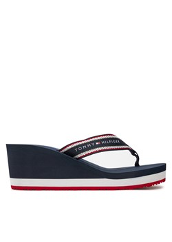 Japonki Tommy Hilfiger Hilfiger Hi Wedge Beach Sandal FW0FW08012 Granatowy ze sklepu eobuwie.pl w kategorii Klapki damskie - zdjęcie 177412514