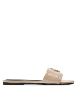 Klapki Calvin Klein Jeans Flat Sandal Slide Mg Met YW0YW01348 Beżowy ze sklepu eobuwie.pl w kategorii Klapki damskie - zdjęcie 177412752