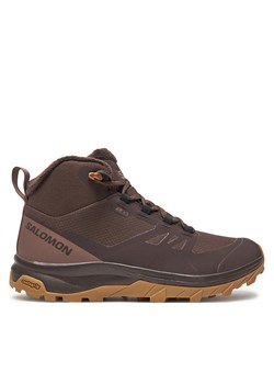 Trekkingi Salomon Outsnap Climasalomon™ Waterproof L47685100 Brązowy ze sklepu eobuwie.pl w kategorii Buty trekkingowe damskie - zdjęcie 177413521