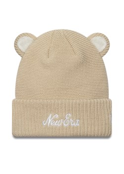 Czapka New Era Teddy Bear Ears Cuff Knit Beanie 60580874 Beżowy ze sklepu eobuwie.pl w kategorii Czapki dziecięce - zdjęcie 177416901