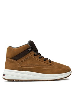 Sneakersy Tommy Hilfiger Hilfiger Warm Nubuck Hybrid B FM0FM05189 Brązowy ze sklepu eobuwie.pl w kategorii Buty sportowe męskie - zdjęcie 177422311
