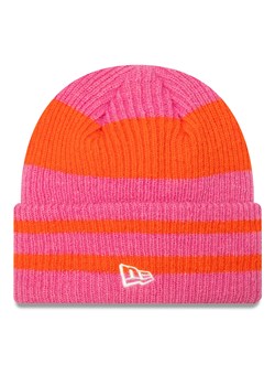 Czapka New Era Stripe Cuff Knit Beanie 60580763 Różowy ze sklepu eobuwie.pl w kategorii Czapki zimowe damskie - zdjęcie 177423182