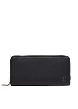 Calvin Klein Jeans Duży Portfel Damski Block Zip Around Pu K60K612704 Czarny ze sklepu MODIVO w kategorii Portfele damskie - zdjęcie 177425954