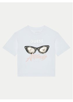 Guess T-Shirt J5RI40 K6YW4 Biały Regular Fit ze sklepu MODIVO w kategorii Bluzki dziewczęce - zdjęcie 177427772