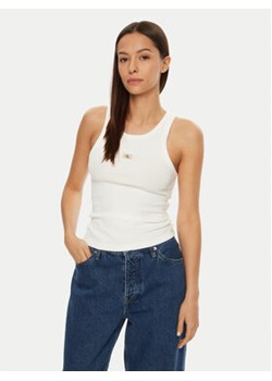 Calvin Klein Jeans Top J20J224762 Biały Slim Fit ze sklepu MODIVO w kategorii Bluzki damskie - zdjęcie 177431561