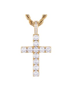 Zawieszka ICED STUFF Diamond Cross Złoty ze sklepu eobuwie.pl w kategorii Zawieszki - zdjęcie 177444600