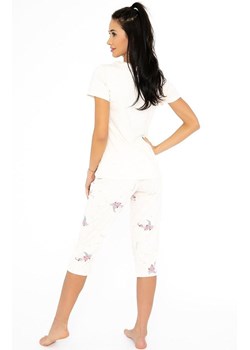 Bawełniana piżama damska na krótki rękaw 214, Kolor beżowy-wzór, Rozmiar S, leptir ze sklepu Intymna w kategorii Piżamy damskie - zdjęcie 177448194