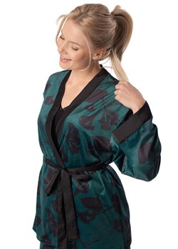 Szlafrok damski krótki kimono Juliana, Kolor zielony, Rozmiar S, Mefemi ze sklepu Intymna w kategorii Szlafroki damskie - zdjęcie 177448332