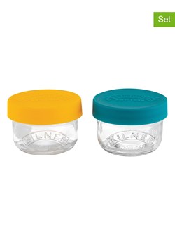 Kilner Słoiki (2 szt.) w kolorze morsko-żółtym na przekąski - 2 x 125 ml ze sklepu Limango Polska w kategorii Pojemniki kuchenne - zdjęcie 177453980