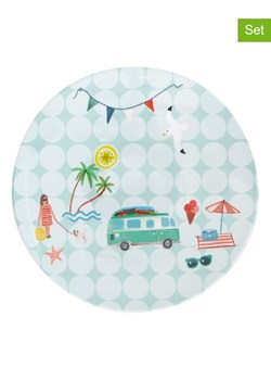 Overbeck and Friends Talerze śniadaniowe (2 szt.) &quot;Beach Life&quot; w kolorze miętowym - Ø 15 cm ze sklepu Limango Polska w kategorii Talerze - zdjęcie 177460983