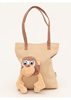 Crochetts Shopper bag &quot;Monkey&quot; w kolorze beżowo-jasnobrązowym - 35 x 36 x 5 cm ze sklepu Limango Polska w kategorii Torby i walizki dziecięce - zdjęcie 177471690