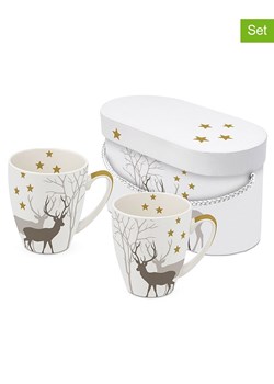 ppd Kubki jumbo (2 szt.) &quot;Winter Deers&quot; w kolorze białym ze wzorem - 350 ml ze sklepu Limango Polska w kategorii Kubki - zdjęcie 177471791