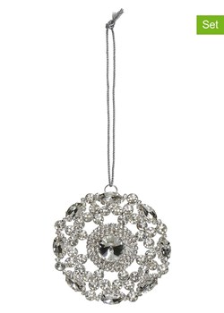 Kersten Zawieszki dekoracyjne (4 szt.) &quot;Broche&quot; w kolorze srebrnym - Ø 8 cm ze sklepu Limango Polska w kategorii Dekoracje bożonarodzeniowe - zdjęcie 177472194