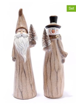 SiL Interiors 2-częściowy zestaw &quot;Santa/Snowman&quot; w kolorze jasnobrązowym - 9,5 x 33 x 9 cm ze sklepu Limango Polska w kategorii Dekoracje - zdjęcie 177472772