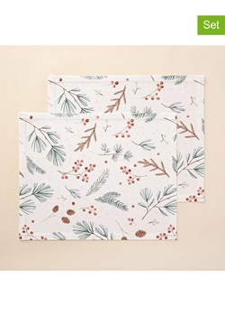 Mint Rugs Podkładki stołowe (2 szt.) w kolorze biało-zielonym - 50 x 40 cm ze sklepu Limango Polska w kategorii Podkładki na stół - zdjęcie 177473724