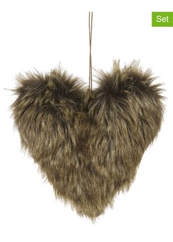 CHAKS Zawieszki dekoracyjne (6 szt.) &quot;Heart&quot; w kolorze brązowym - 15 x 15 cm ze sklepu Limango Polska w kategorii Dekoracje - zdjęcie 177473932