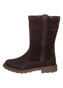 Clarks Skórzane kozaki w kolorze ciemnobrązowym - id: 16352724 - marki Clarks - 177476754 Clarks Skórzane kozaki w kolorze ciemnobrązowym ze sklepu Limango Polska w kategorii Buty zimowe dziecięce - zdjęcie 177476754