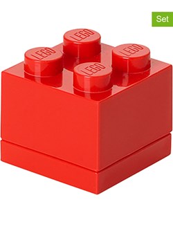 LEGO Pojemniki (3 szt.) &quot;Mini 4&quot; w kolorze czerwonym - 4,6 x 4,3 x 4,6 cm ze sklepu Limango Polska w kategorii Pojemniki kuchenne - zdjęcie 177485190