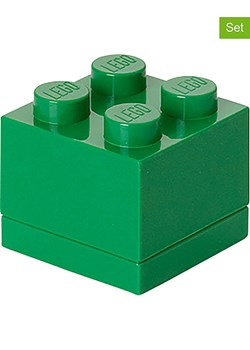 LEGO Pojemniki (3 szt.) "Mini 4" w kolorze zielonym - 4,6 x 4,3 x 4,6 cm ze sklepu Limango Polska w kategorii Pojemniki kuchenne - zdjęcie 177485212