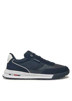 Sneakersy Tommy Hilfiger Retro Runner Mix Rwb FM0FM05371 Granatowy ze sklepu eobuwie.pl w kategorii Buty sportowe męskie - zdjęcie 177506683