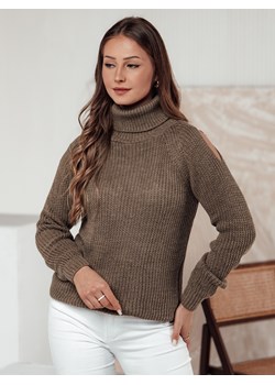 Sweter damski GOLFIVA beżowy Dstreet MY2403 ze sklepu DSTREET.PL w kategorii Swetry damskie - zdjęcie 177507864