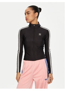 adidas Bluza adicolor 3-Stripes JD5025 Czarny Slim Fit ze sklepu MODIVO w kategorii Bluzy damskie - zdjęcie 177511583