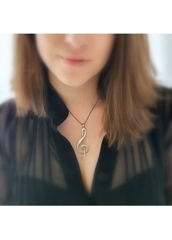 Zawieszka srebrna oksydowana- Klucz wiolinowy duży szary ze sklepu Venus Galeria - Magiczny Ogród Biżuterii Srebrnej w kategorii Zawieszki - zdjęcie 177526604