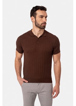 KOSZULKA POLO SILIO BRĄZOWA ze sklepu Recman w kategorii T-shirty męskie - zdjęcie 177534971