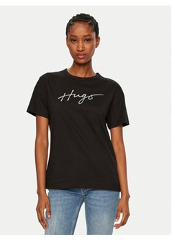 HUGO T-Shirt Damacia 50535491 Czarny Regular Fit ze sklepu MODIVO w kategorii Bluzki damskie - zdjęcie 177537000