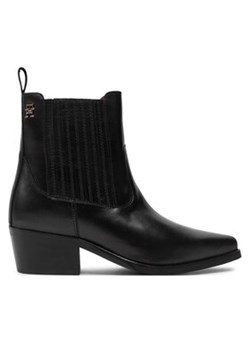 Tommy Hilfiger Botki Th Leather Cowboy Boot FW0FW08033 Czarny ze sklepu MODIVO w kategorii Botki - zdjęcie 177537553