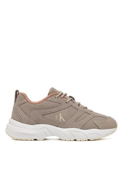 Calvin Klein Jeans Sneakersy Retro Tennis Low Mg Mix Media Wn YW0YW01639 Beżowy ze sklepu MODIVO w kategorii Buty sportowe damskie - zdjęcie 177538701