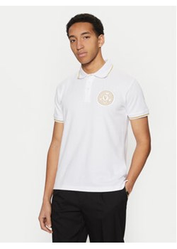 Versace Jeans Couture Polo 78GAGT00 Biały Regular Fit ze sklepu MODIVO w kategorii T-shirty męskie - zdjęcie 177539740