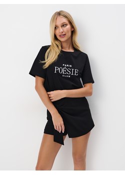 Mohito - T-shirt z napisem - czarny ze sklepu Mohito w kategorii Bluzki damskie - zdjęcie 177560872