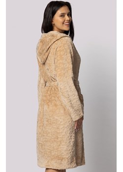 Envie szlafrok damski z kapturem plus size Leopard, Kolor beżowy, Rozmiar 4XL/5XL, Envie ze sklepu Primodo w kategorii Szlafroki damskie - zdjęcie 177563632