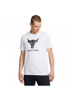 Męska koszulka treningowa Under Armour Project Rock Brahma Bull - biała ze sklepu Sportstylestory.com w kategorii T-shirty męskie - zdjęcie 177574092