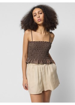 Damski top Outhorn OTHWSS24TSLEF138 - oliwkowy ze sklepu Sportstylestory.com w kategorii Bluzki damskie - zdjęcie 177576571